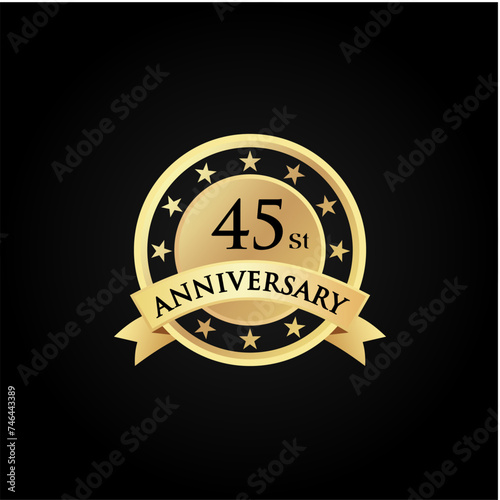 45 st th Anniversary celebrate logo vector template illustration. suitable for you.	
