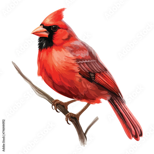 Red Cardinal Clipart isolated on white background
