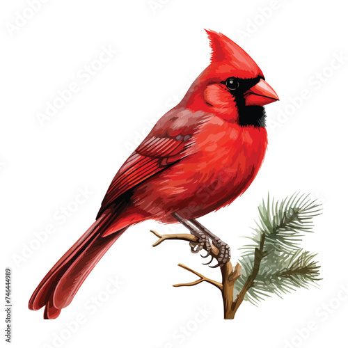 Red Cardinal Clipart  isolated on white background
