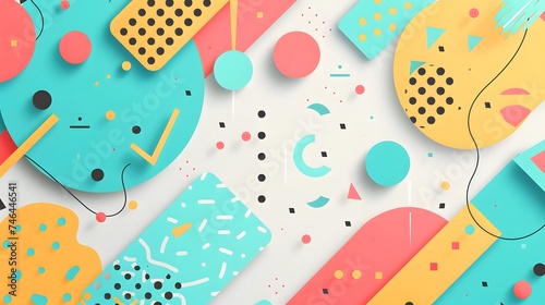 Colorful Geometric Abstract Art: Vibrant Shapes and Patterns