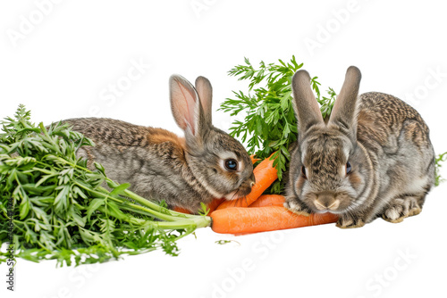 Rabbit Family Isolated On Transparent Background photo