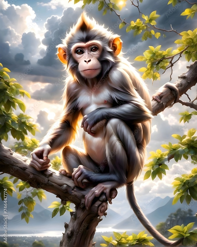 Illustrated monkeys, wild monkeys, baby monkeys, cute monkeys, smart ...
