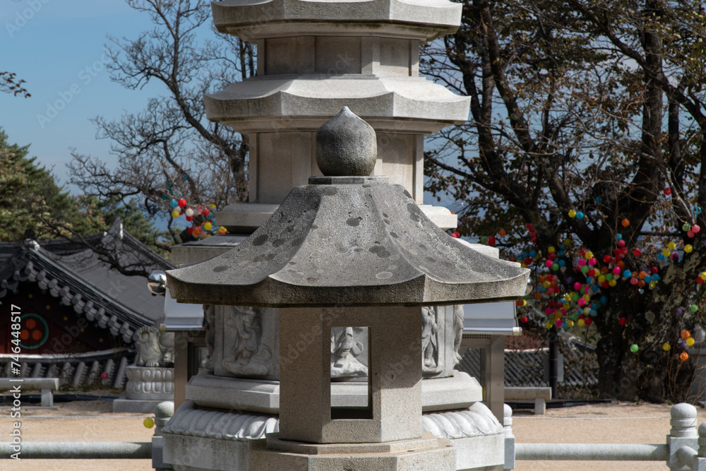 stone pagodas in the Buddhist temple