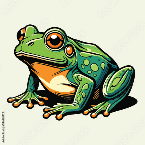 vector of frog with vintage style