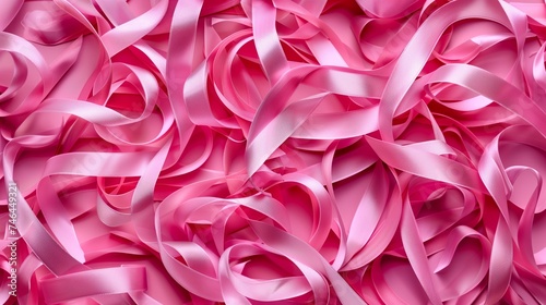 Pink ribbon patterns are overcrowded.