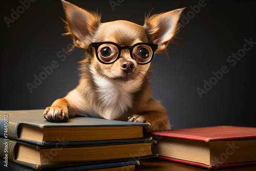 Bookish Pup in Trouble: A Fun Take on Study Turmoil © Ella