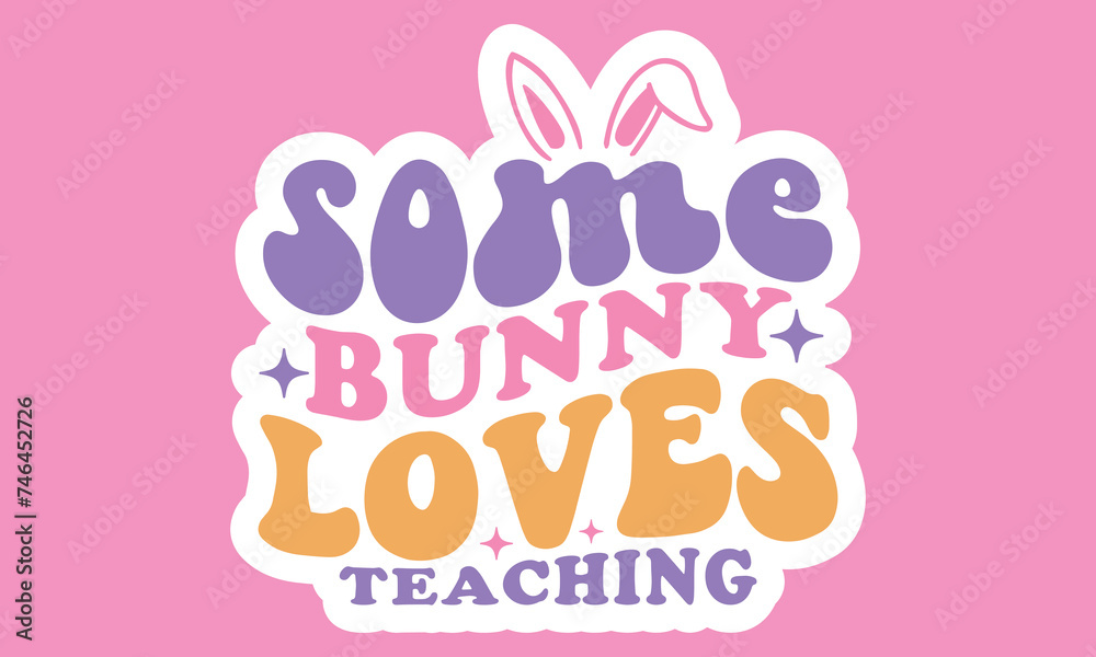 Retro Easter Sticker Design