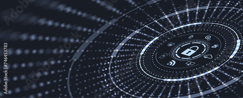 Cyber security and information or network protection. Future cyber technology web services for business and internet project