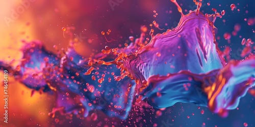 Colorful ink splash, colorful watercolor liquid splash, splash © Jing