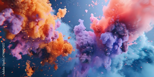 Colorful ink splash, colorful watercolor liquid splash, splash © Jing