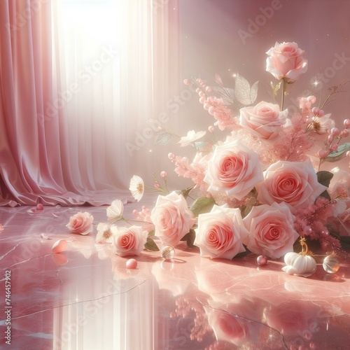 background with roses