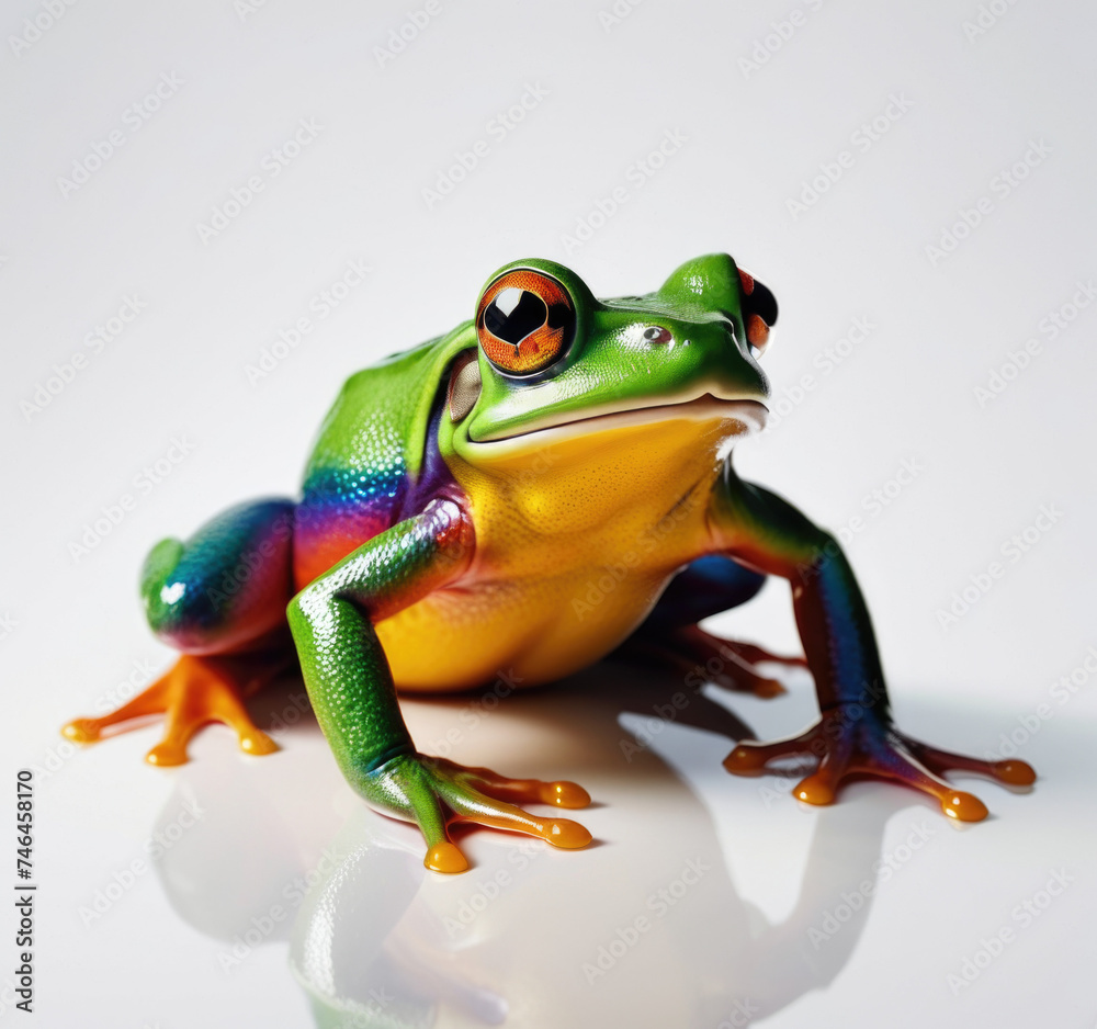 Obraz premium A frog on white isolated background. 