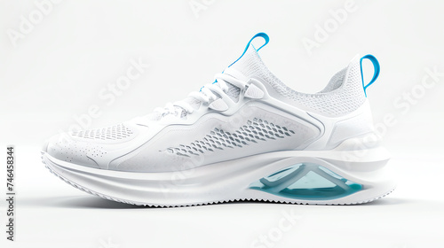 Modern White Sports Shoes with Colorful Detailing