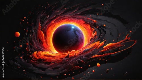 blackhole planet illustration background universe