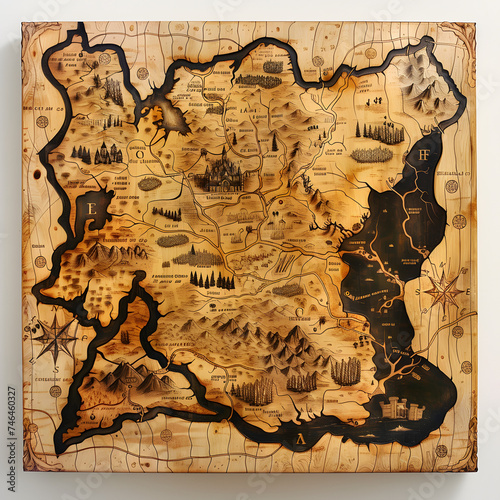 Fiktive Landkarte, Fantasy, alte Landkarte, Mittelalter, 