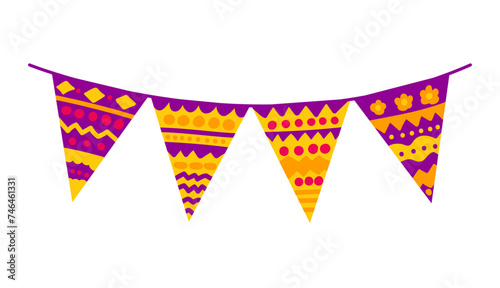 Vector colorful flat garland hanging for party decor