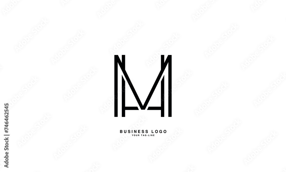 HM, MH, H, M, Abstract Letters Logo Monogram HM, MH, H, M, Abstract Letters Logo Monogram