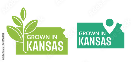 Grown in Kansas, USA. Vector label