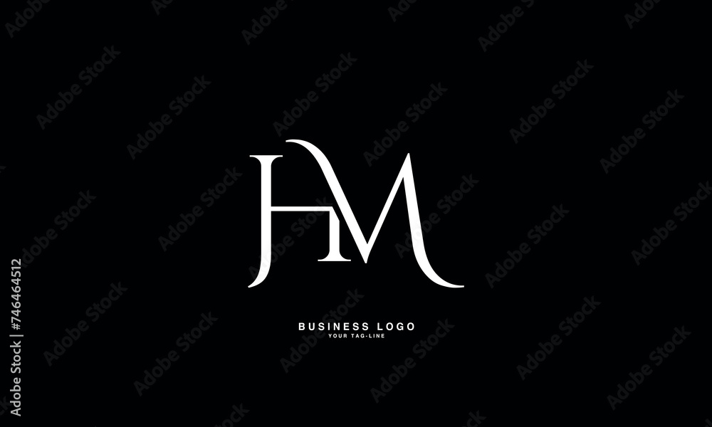 HM, MH, H, M, Abstract Letters Logo Monogram HM, MH, H, M, Abstract Letters Logo Monogram