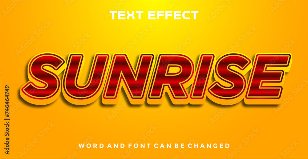 Sunrise editable text effect