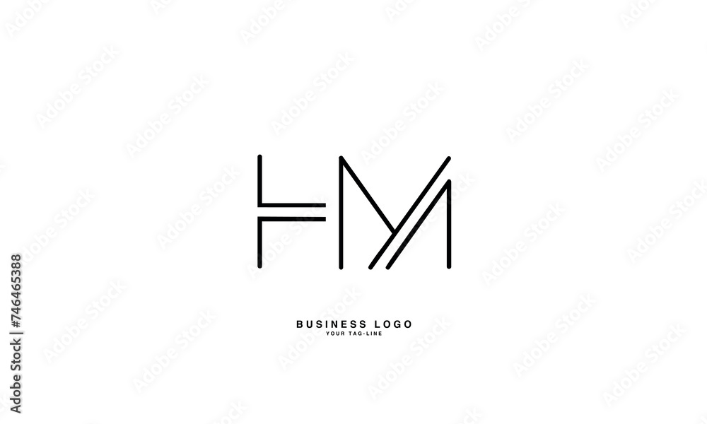 HM, MH, H, M, Abstract Letters Logo Monogram HM, MH, H, M, Abstract Letters Logo Monogram