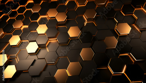 Dark honeycomb background black and orange hexagons wallpapers,Abstract gold background with hexagons,Futuristic Hexagonal Patterns Gold And Black Abstract Background