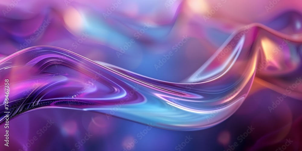 Modern colorful blue and purple ripples, soft satin, gauze-like ripples