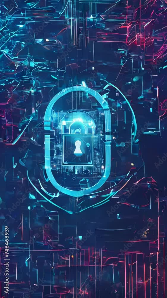 An icon of a security lock floats in a digital space, surrounded by complex wiring and circuitry.
