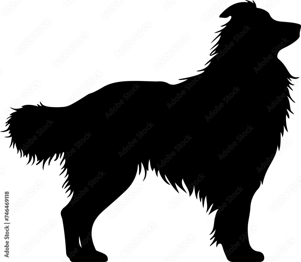 Silhouette of a Majestic Dog in Profile Perfect for Pet-Themed Projects and Animal Illustrations