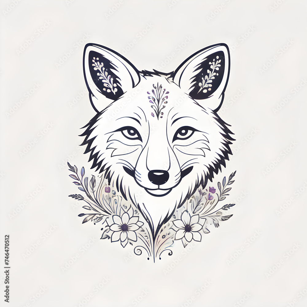 The fox badge design tattoo