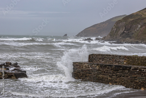 Portwrinkle Harbour in a storm