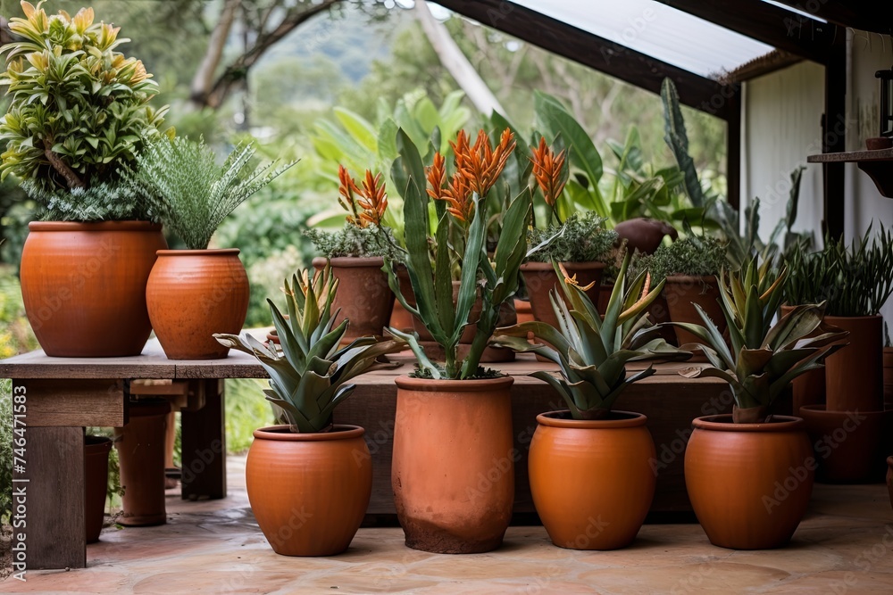 Terracotta Pot Plants Decor: Mid-Century Modern Patio Inspirations