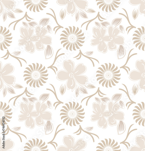 Seamless damask floral wallpaper pattern design