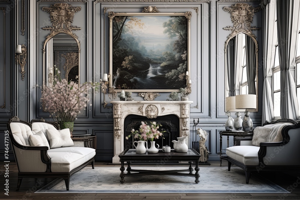 Neo-Victorian Living Room Decors: Fusion of Modern Elegance with Victorian Art Pieces