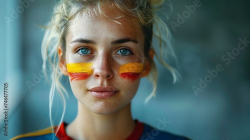 Joyful German Fan Celebrating with Flag Colors

