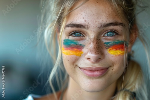 Joyful German Fan Celebrating with Flag Colors

