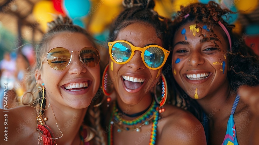 Brazilian Goal Celebration: Women's Joy at Viewing Party
Brazilian Goal Celebration: Women's Joy at Viewing Party