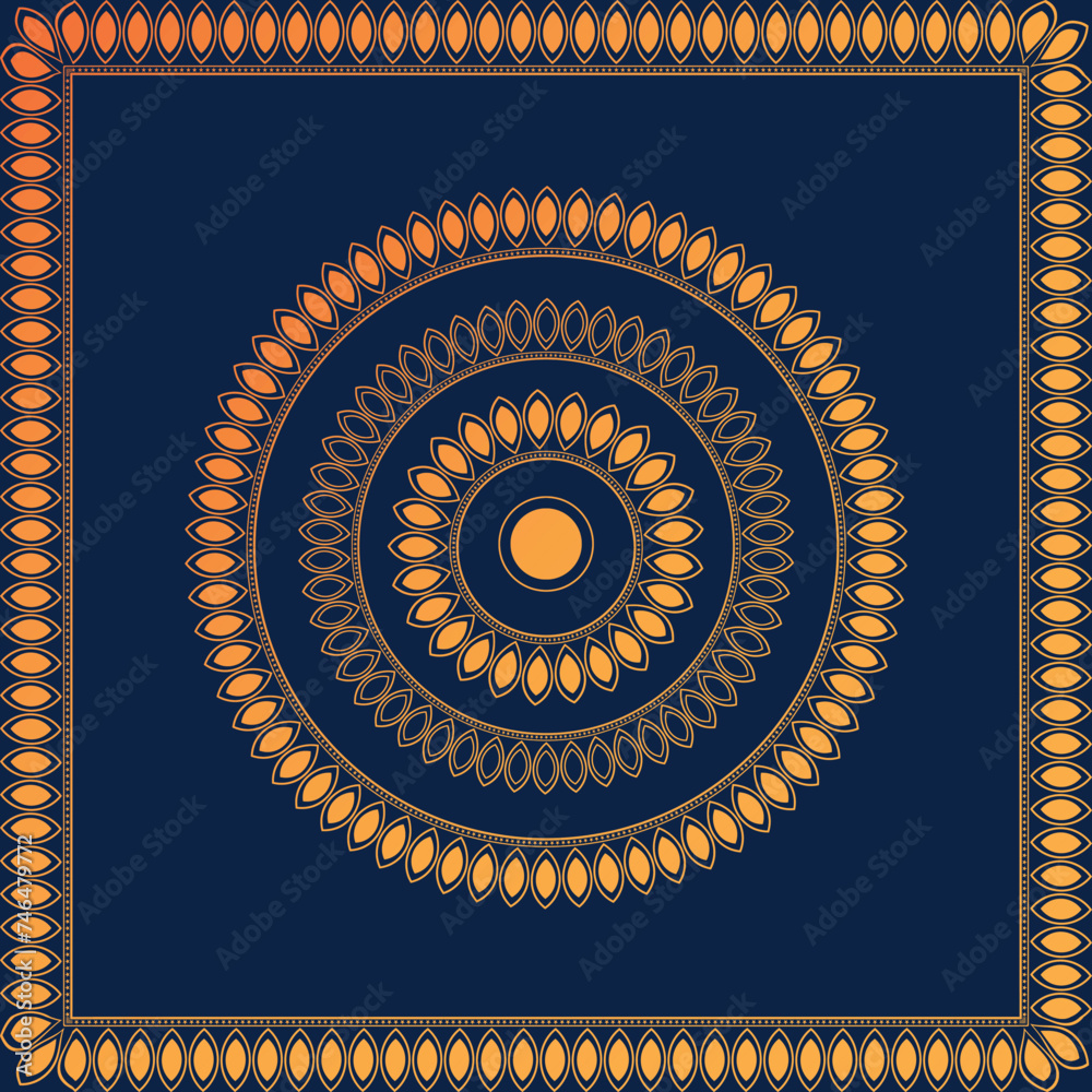 Fototapeta premium circle mandala design with decorative frame border background