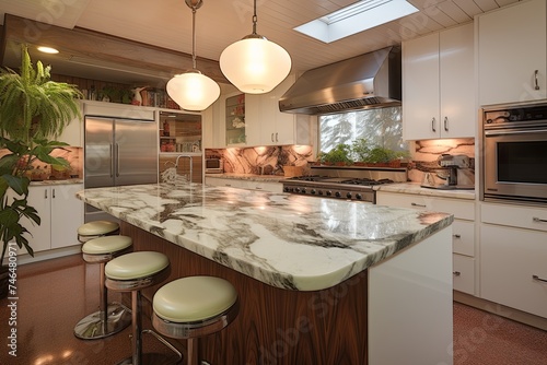 Marble Island Kitchen Magic: Retro 70s Homes Revamped © Michael