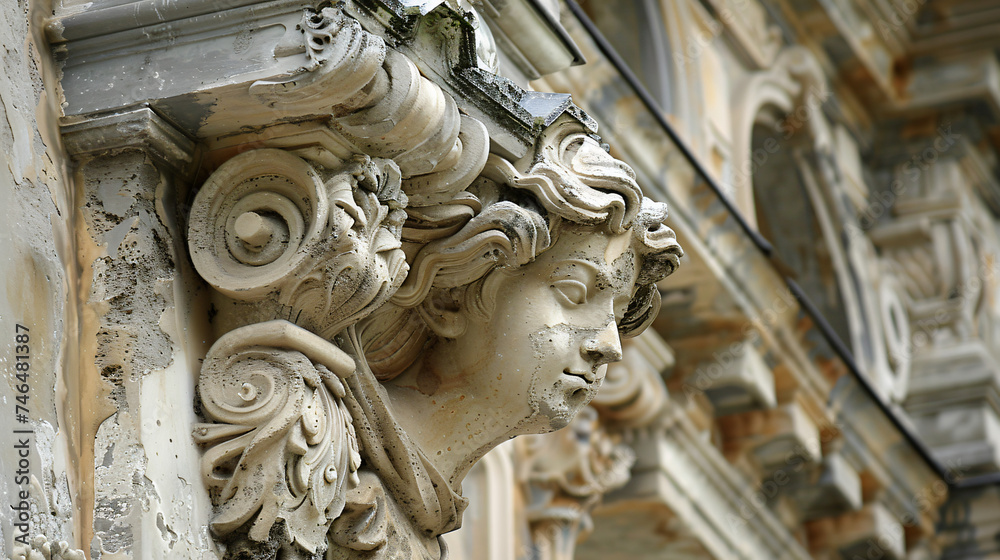 Fragment of the Myslewicki Palace, a rococo-neoclassical building.