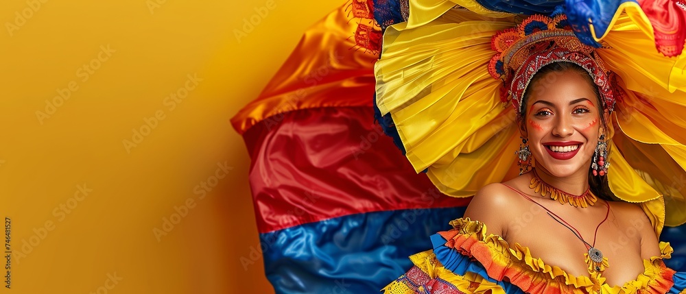 Carnival of Barranquilla Colombian Festive Background

