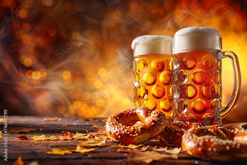 Oktoberfest Celebration with German Flag Background