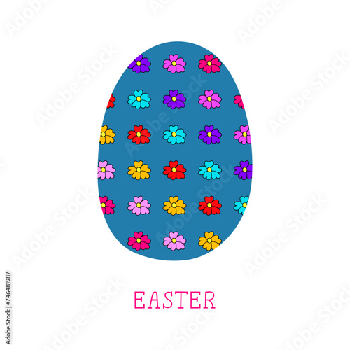 Vector illustration on Easter theme. Postcard on a white background.