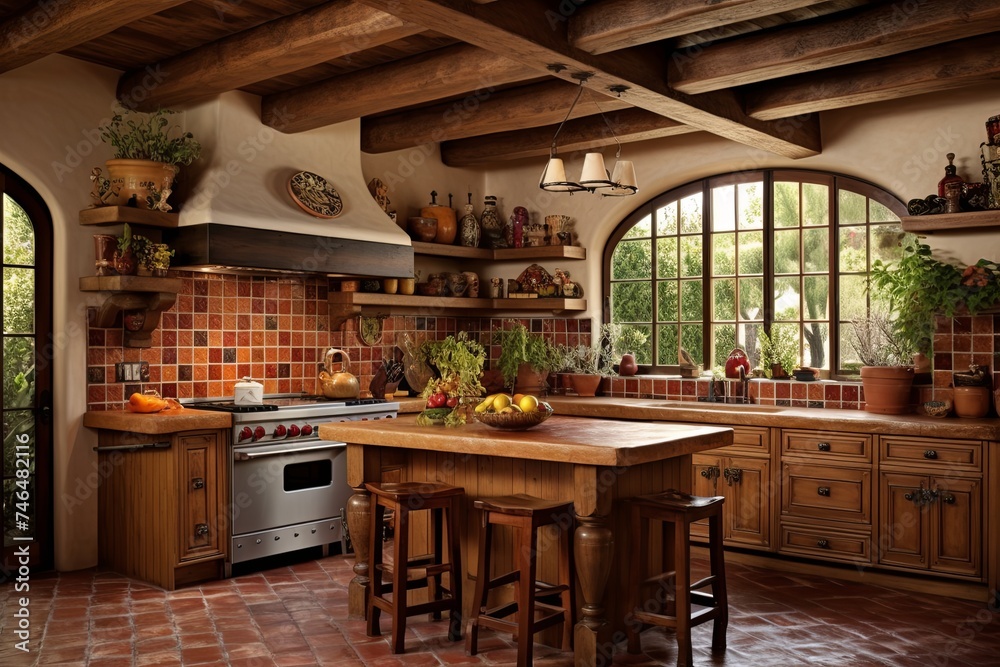 Terracotta Tiles and Wooden Beams: Rustic Mediterranean Kitchen Design Inspiration