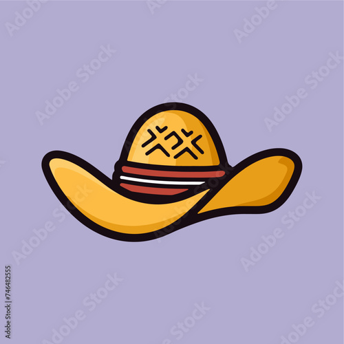 cute mexican hat sombrero icon