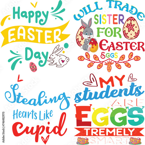 Happy Easter Bundle design  Christian Easter Bundle  Easter Bunny  Retro Easter Cut Files Cricut  Good for Happy Easter tshirt design