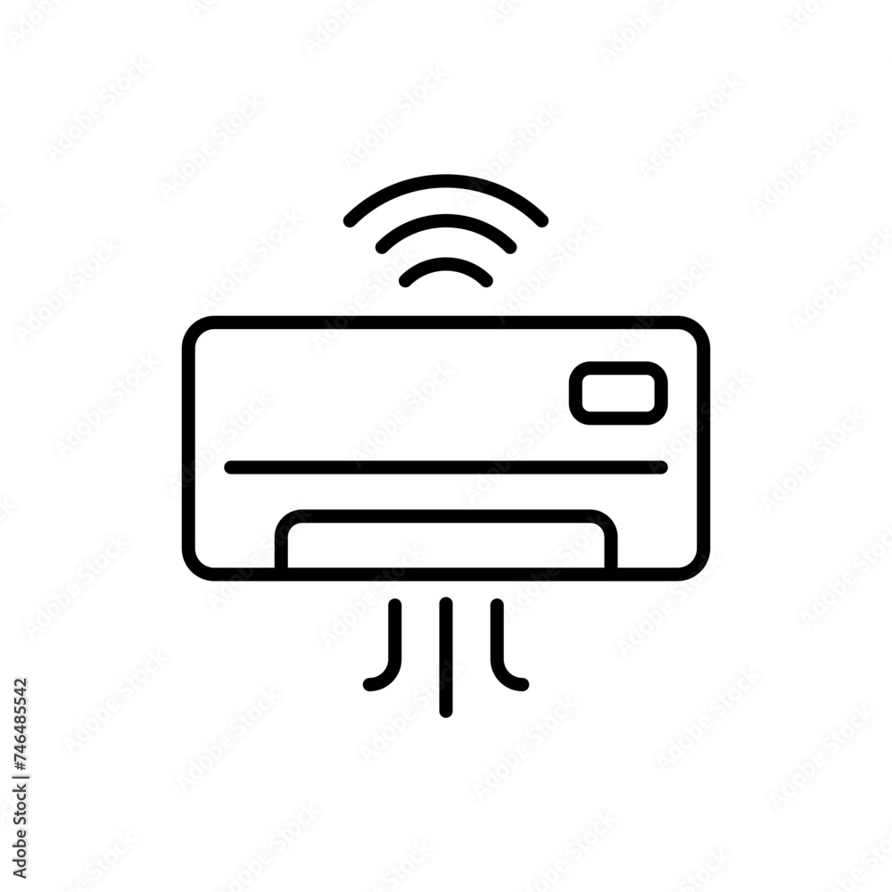 Smart air conditioner outline icons, internet of things minimalist vector illustration ,simple transparent graphic element .Isolated on white background Smart air conditioner outline icons, internet of things minimalist vector illustration ,simple transparent graphic element .Isolated on white background