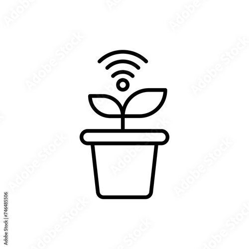 Smart agriculture outline icons, internet of things minimalist vector illustration ,simple transparent graphic element .Isolated on white background