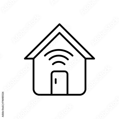 Smart home outline icons, internet of things minimalist vector illustration ,simple transparent graphic element .Isolated on white background