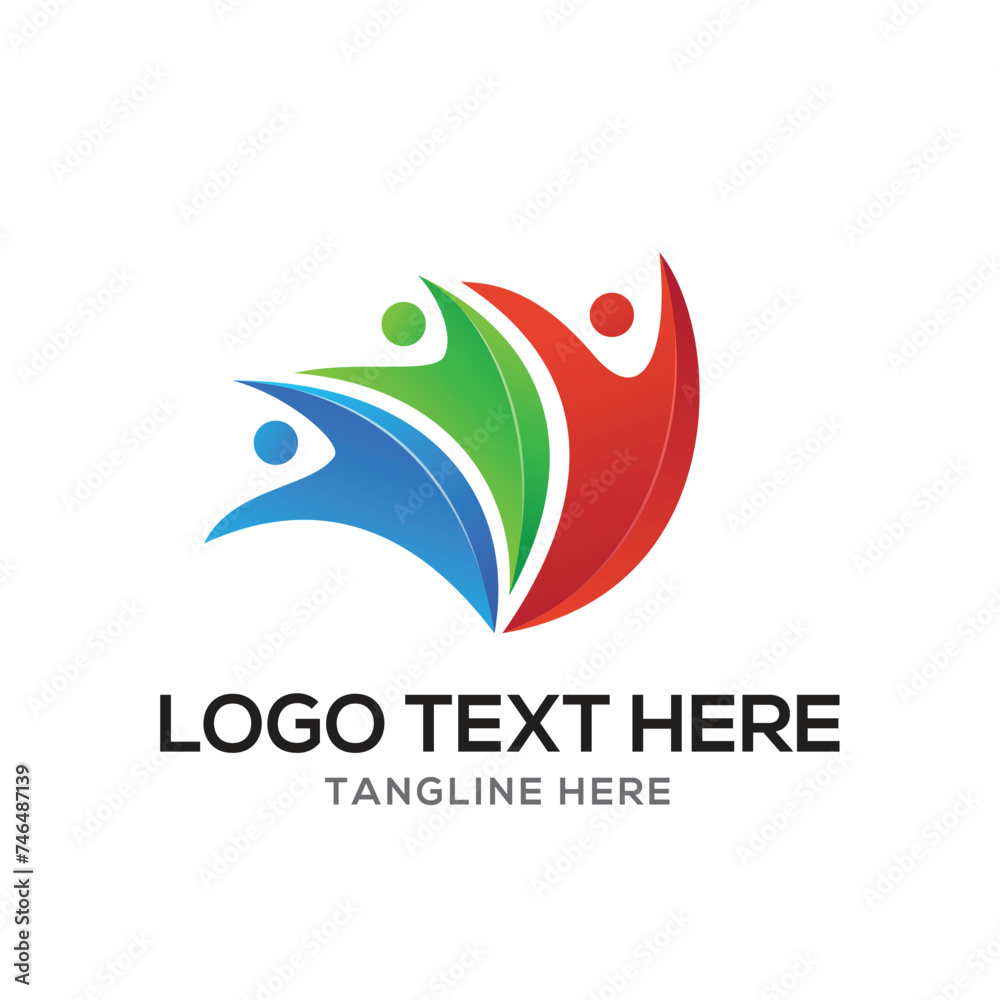 Charrity logo, health logo, person logo, hand logo